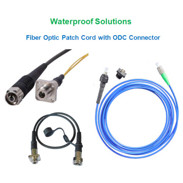 FTTX cabo de remendo impermeável da fibra óptica com conector Odc